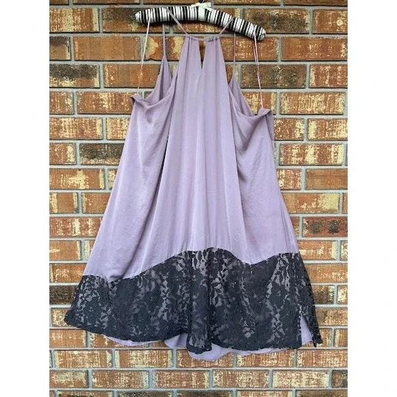 Lane Bryant Lavender/Lace Trim Babydoll Night Dress Purple Black Plus Sz 28 - Picture 7 of 9